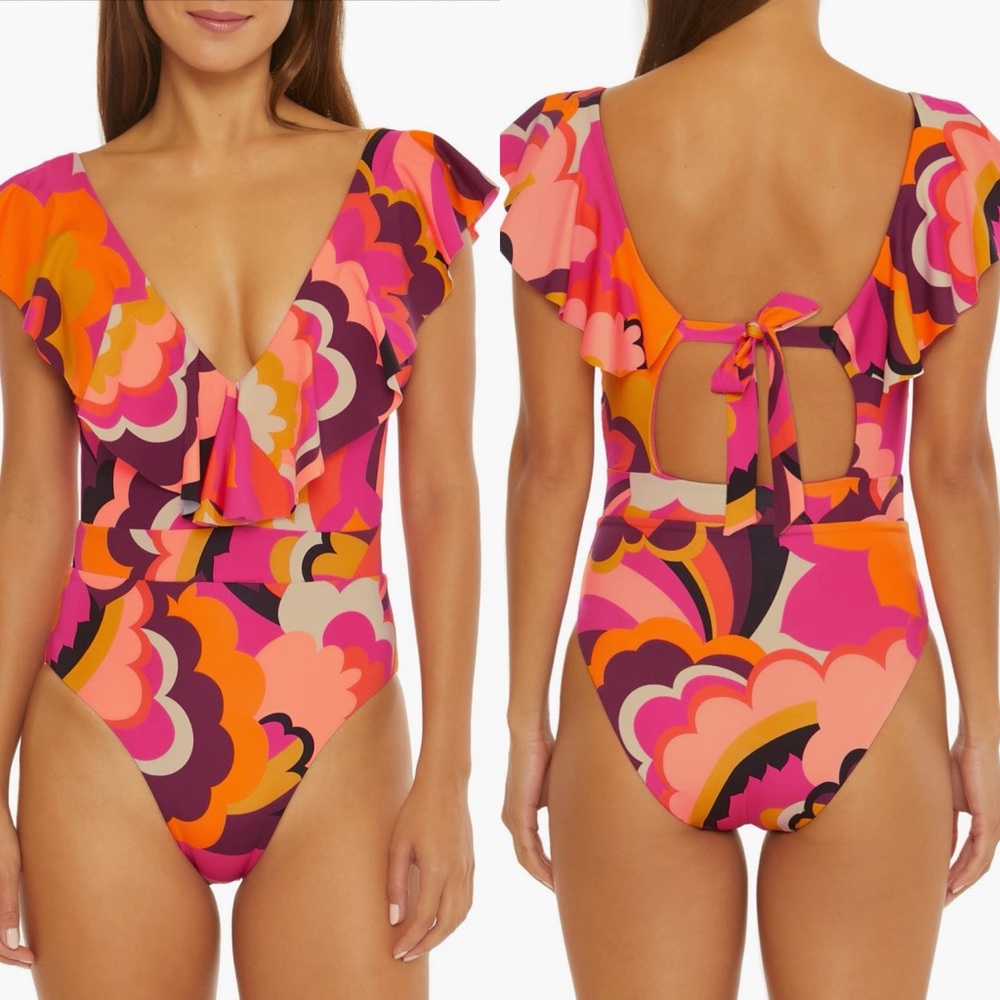NWT Trina Turk Fan Faire One Piece Swimsuit